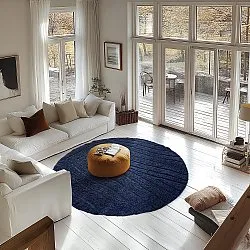 Pyöreä matot - Farley Natural Cotton Shaggy (sininen)