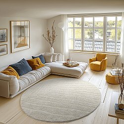 Pyöreä matot - Farley Natural Cotton Shaggy (luonnonvalkoinen)