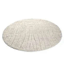 Pyöreä matot - Farley Natural Cotton Shaggy (luonnonvalkoinen)