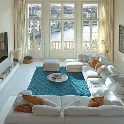 Ryijymatot - Farley Natural Cotton Shaggy (turkoosi)