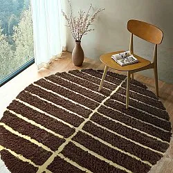 Pyöreät matot - Ikara Natural Cotton Shaggy (ruskea)