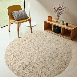 Pyöreät matot - Ikara Natural Cotton Shaggy (kerma)