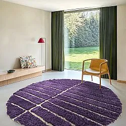 Pyöreät matot - Ikara Natural Cotton Shaggy (violetti)