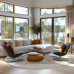 Pyöreät matot - Jeral (beige/multi)