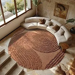 Pyöreä matot - Jovie Natural Cotton Shaggy (terrakotta)