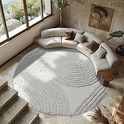 Pyöreä matot - Jovie Natural Cotton Shaggy (offwhite)