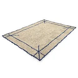 Ryijymatot - Kairi Natural Cotton Shaggy (beige/sininen)