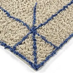 Ryijymatot - Kairi Natural Cotton Shaggy (beige/sininen)