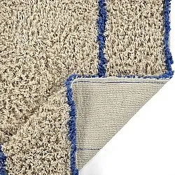 Ryijymatot - Kairi Natural Cotton Shaggy (beige/sininen)