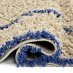 Ryijymatot - Kairi Natural Cotton Shaggy (beige/sininen)