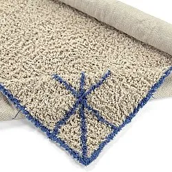 Ryijymatot - Kairi Natural Cotton Shaggy (beige/sininen)