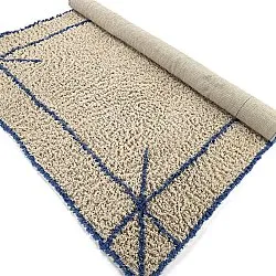 Ryijymatot - Kairi Natural Cotton Shaggy (beige/sininen)