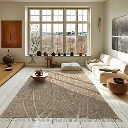Ryijymatot - Kindon Natural Cotton Shaggy (beige/valkoinen)