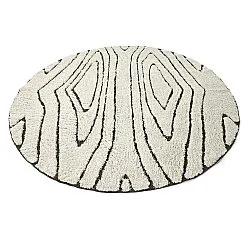 Pyöreä matot - Kindon Natural Cotton Shaggy (luonnonvalkoinen/ruskea)