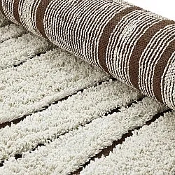 Pyöreä matot - Kindon Natural Cotton Shaggy (luonnonvalkoinen/ruskea)