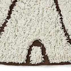 Pyöreä matot - Kindon Natural Cotton Shaggy (luonnonvalkoinen/ruskea)