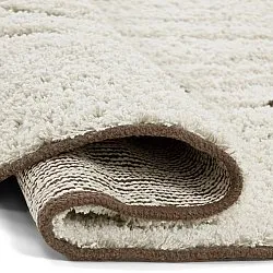 Pyöreä matot - Kindon Natural Cotton Shaggy (luonnonvalkoinen/ruskea)