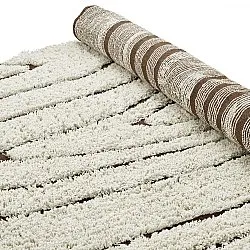 Pyöreä matot - Kindon Natural Cotton Shaggy (luonnonvalkoinen/ruskea)