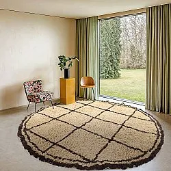 Pyöreät matot - Lana Natural Cotton Shaggy (beige/ruskea)