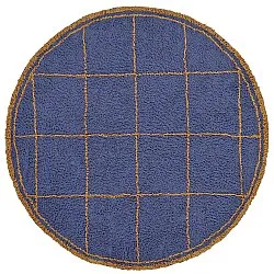 Pyöreät matot - Lana Natural Cotton Shaggy (sininen/keltainen)