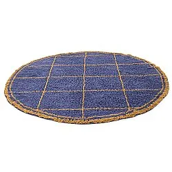 Pyöreät matot - Lana Natural Cotton Shaggy (sininen/keltainen)