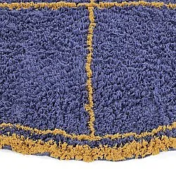 Pyöreät matot - Lana Natural Cotton Shaggy (sininen/keltainen)