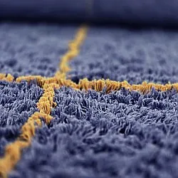 Pyöreät matot - Lana Natural Cotton Shaggy (sininen/keltainen)