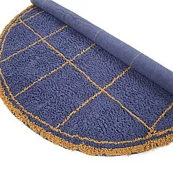 Pyöreät matot - Lana Natural Cotton Shaggy (sininen/keltainen)