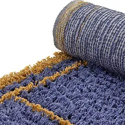 Ryijymatot - Lana Natural Cotton Shaggy (sininen/keltainen)