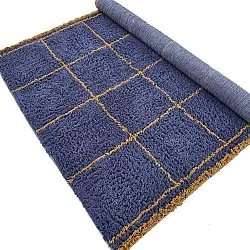 Ryijymatot - Lana Natural Cotton Shaggy (sininen/keltainen)