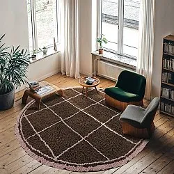 Pyöreät matot - Lana Natural Cotton Shaggy (ruskea)