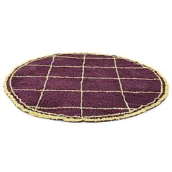 Pyöreät matot - Lana Natural Cotton Shaggy (viininpunainen/keltainen)