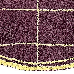 Pyöreät matot - Lana Natural Cotton Shaggy (viininpunainen/keltainen)