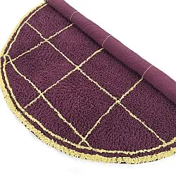 Pyöreät matot - Lana Natural Cotton Shaggy (viininpunainen/keltainen)