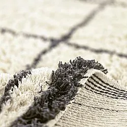Ryijymatot - Lana Natural Cotton Shaggy (kerma/tummanharmaa)