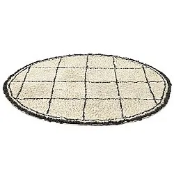 Pyöreät matot - Lana Natural Cotton Shaggy (kerma/tummanharmaa)
