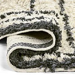 Pyöreät matot - Lana Natural Cotton Shaggy (kerma/tummanharmaa)