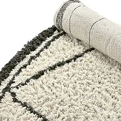 Pyöreät matot - Lana Natural Cotton Shaggy (kerma/tummanharmaa)