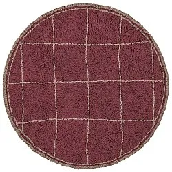 Pyöreät matot - Lana Natural Cotton Shaggy (taupe/punainen)