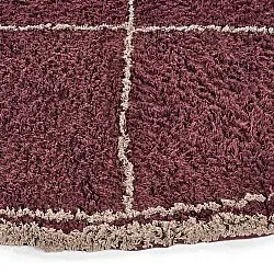 Pyöreät matot - Lana Natural Cotton Shaggy (taupe/punainen)
