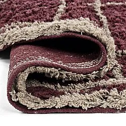 Pyöreät matot - Lana Natural Cotton Shaggy (taupe/punainen)