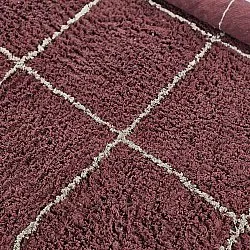 Pyöreät matot - Lana Natural Cotton Shaggy (taupe/punainen)