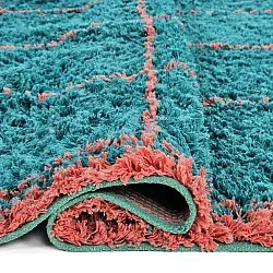 Ryijymatot - Lana Natural Cotton Shaggy (turkoosi/vaaleanpunainen)