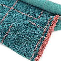 Ryijymatot - Lana Natural Cotton Shaggy (turkoosi/vaaleanpunainen)