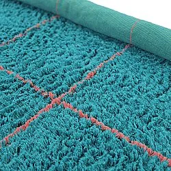 Pyöreät matot - Lana Natural Cotton Shaggy (turkoosi/vaaleanpunainen)