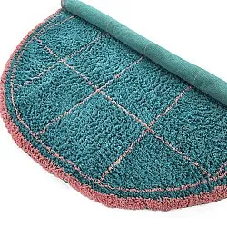 Pyöreät matot - Lana Natural Cotton Shaggy (turkoosi/vaaleanpunainen)