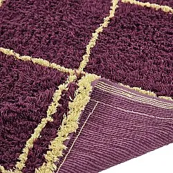Ryijymatot - Lana Natural Cotton Shaggy (viininpunainen/keltainen)