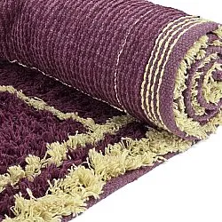 Ryijymatot - Lana Natural Cotton Shaggy (viininpunainen/keltainen)