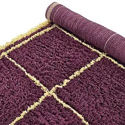 Ryijymatot - Lana Natural Cotton Shaggy (viininpunainen/keltainen)