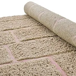 Ryijymatot - Lindley Natural Cotton Shaggy (beige/pinkki)